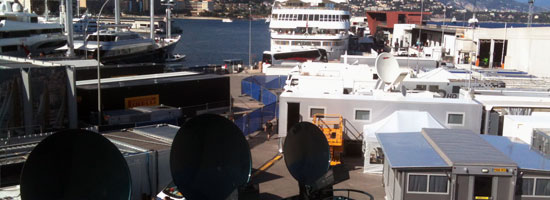 The  'Triple Dish uplink trailer' from Multi-Link Holland in Monaco