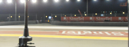 Trackside, all ready for the nightrace in Singapore